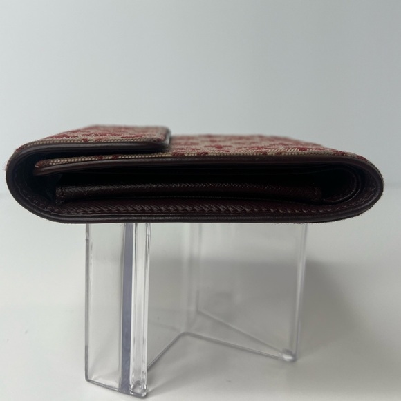 ♥️LOUIS VUITTON Deep Red Monogram Mini Lin Porte Billets Cartes Credit Wallet ❤️ - Picture 6 of 12